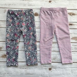 BABY GAP Pants Butterfly Striped pink purple